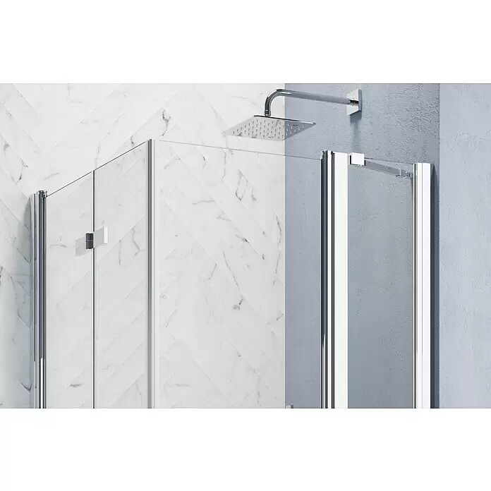GEO Hit Pro Eckdusche B-PE420L x B x H: 90 x 90 x 202,2 cm, Beschichtet, Stärke: 6 mm, Chrom