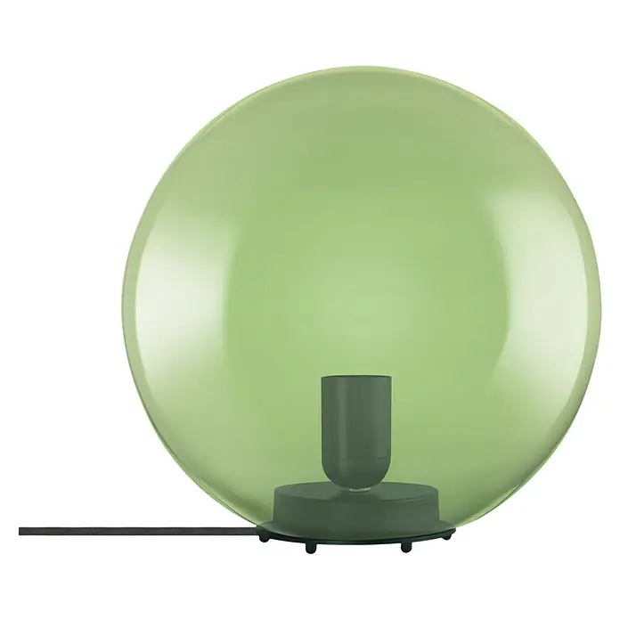 Ledvance Deko-Tischleuchte BUBBLE - L x B x H: 25 x 25 x 245 cm, Grün, E27 - Grüne Tischleuchte mit kugelförmigem Schirm und dunkelgrünem Sockel, die eine gemütliche Atmosphäre schafft und als stilvolles Dekorationselement dient.