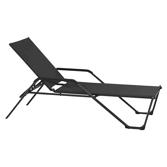 Siena Garden Tesoro Gartenliege - B x T: 69,5 x 195 cm, Anthrazit, Metall, Rückenlehne verstellbar - Ein modernes, schwarzes Liegestuhl für entspannte Stunden im Freien. Perfekt für Garten, Terrasse oder Balkon mit verstellbarer Rückenlehne.