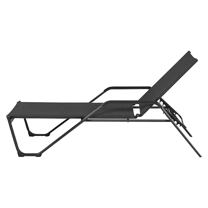 Siena Garden Tesoro Gartenliege - B x T: 69,5 x 195 cm, Anthrazit, Metall, Rückenlehne verstellbar - Ein modernes schwarzes Sonnenbett mit verstellbarer Rückenlehne für den Garten oder die Terrasse. Komfort und Stil für entspannte Stunden.
