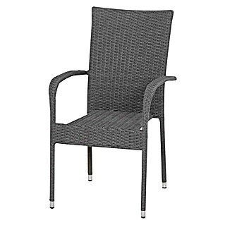 Siena Garden Stapelsessel Padova (L x B x H: 64,5 x 55 x 95 cm, Stahl, Gardino®-Geflecht, Dunkelgrau)