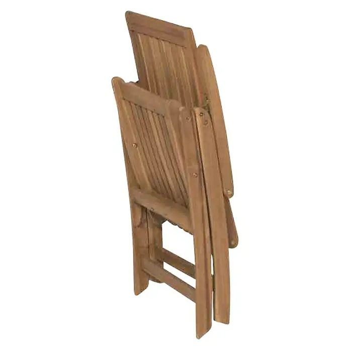 Siena Garden Garten-Positionssessel Paleros - Akazie, Rückenlehne verstellbar, Naturbraun, B x T x H: 60 x 70 x 113 cm - Zusammengeklappter Holzstuhl, ideal für platzsparende Lagerung und einfachen Transport. Perfekt für den Garten oder den Balkon.