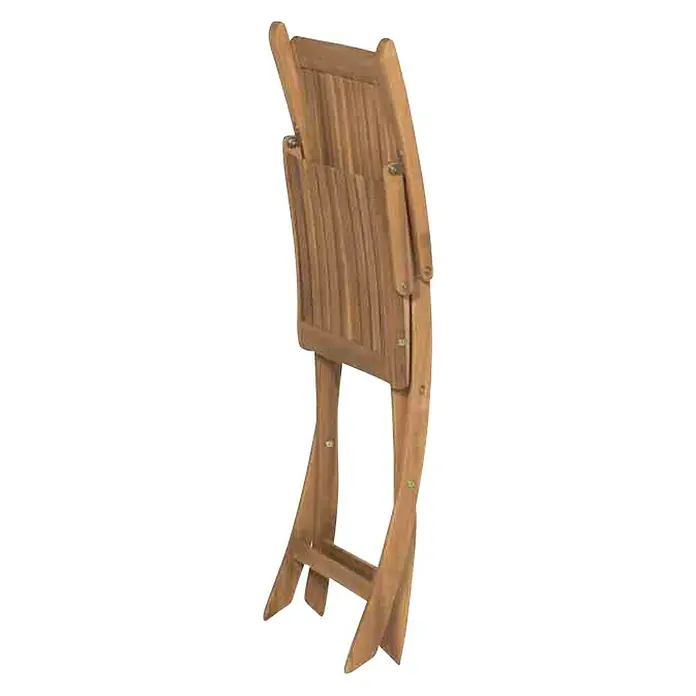 Siena Garden Gartensessel Paleros - Akazie, Klappbar, Naturbraun, B x T x H: 53,5 x 65 x 97 cm - Einklappbarer Holzstuhl im zusammengeklappten Zustand. Er ist aus hellem Holz gefertigt und hat eine hohe Rückenlehne.