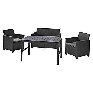 Siena Garden Loungemöbel-Set Amea (4 -tlg., Polypropylen, Anthrazit)