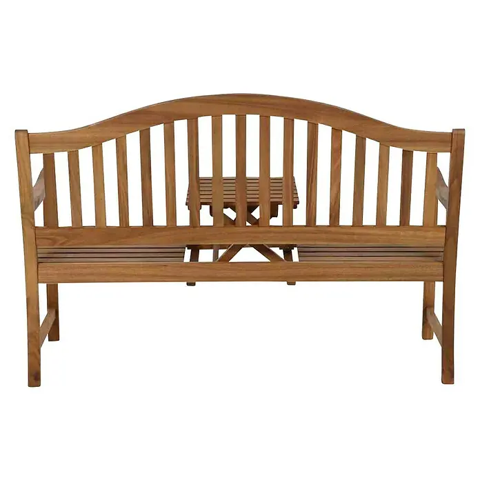 Siena Garden Gartenbank Pisa - B x T x H: 150 x 66 x 104 cm, Akazie, Natur - Eine Teakholzbank mit geschwungener Rückenlehne und Lattenmuster, ideal für den Garten oder die Terrasse, lädt zum Verweilen ein.