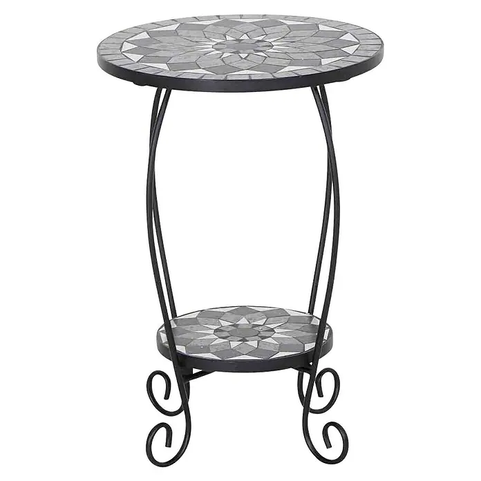 Siena Garden Blumenständer ComoØ x H: 40 x 60 cm - Elegantes Mosaiktischchen mit dekorativem Design, ideal für stilvolle Akzente im Wohnbereich oder Garten. Robuste Verarbeitung und ansprechendes Aussehen.