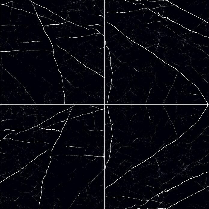 Feinsteinzeugfliese Black Marble60 x 60 cm, Schwarz, Glänzend Detail Shot