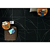 Feinsteinzeugfliese Black Marble (120 x 120 cm, Schwarz, Glänzend) | BAUHAUS