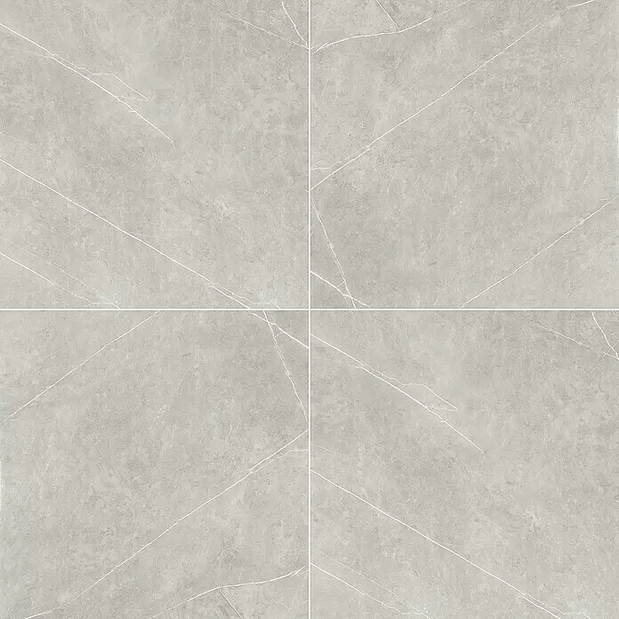 Feinsteinzeugfliese Ciana Grey - 60 x 60 cm, Grau, Glänzend - Detailaufnahme