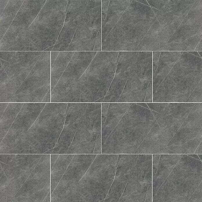 Feinsteinzeugfliese Ciana Mist - 120 x 240 cm, Anthrazit, Glänzend - Detailaufnahme