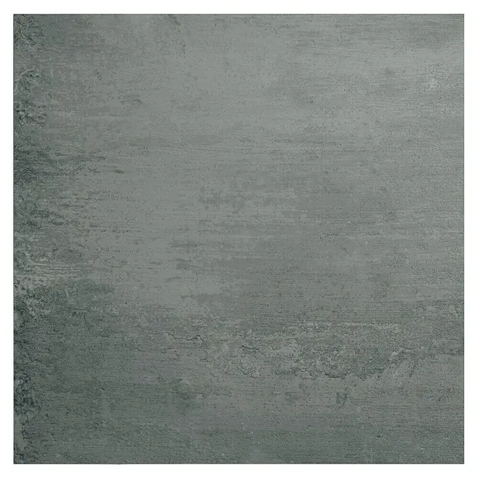 Feinsteinzeugfliese Uptown - 120 x 120 cm, Dunkelgrau, Matt - Nahaufnahme einer grauen Betonfliese mit einer strukturierten Oberfläche und einem modernen, industriellen Design.
