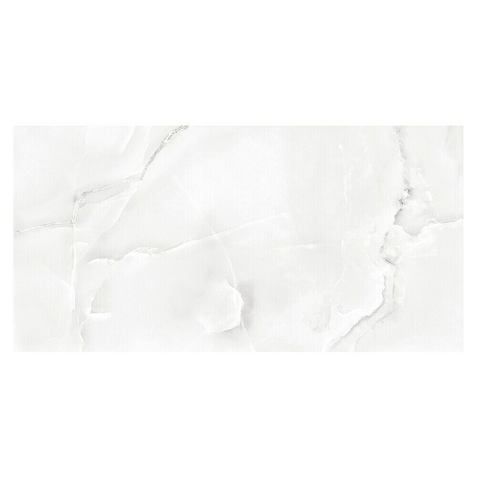 Feinsteinzeugfliese Onix Cloud (120 x 240 cm, Weiß/Grau, Glänzend)