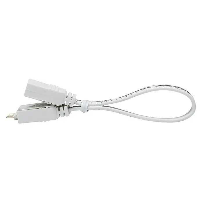 Paulmann MaxLED Verbindungskabel Flex-Connector - 10 cm - Naheaufnahme eines weißen LED-Streifen-Verlängerungskabels, das für eine nahtlose Verbindung und optimierte Beleuchtungslösungen entwickelt wurde.