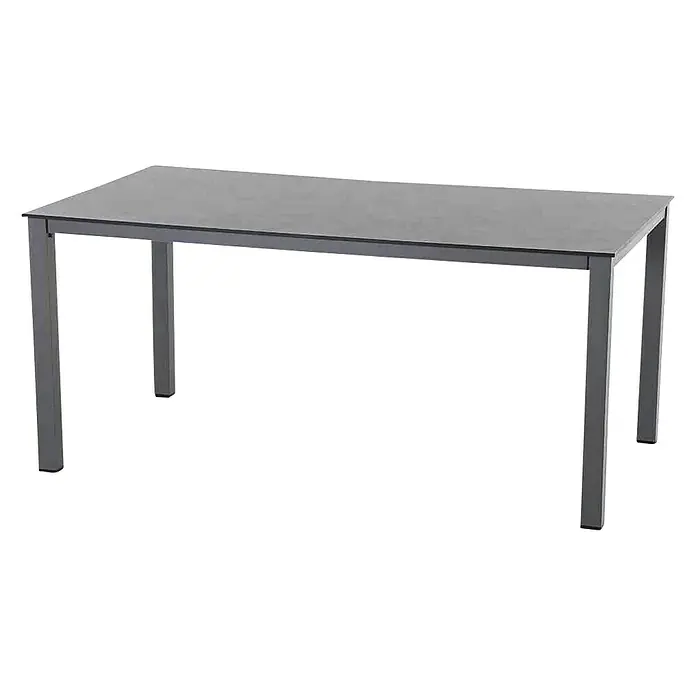 Siena Garden Gartentisch SolaL x B x H: 160 x 90 x 72 cm, HPL, Aluminium, Dark Stone - Grauer Esstisch mit minimalistischem Design und robusten Metallbeinen, ideal für moderne Essbereiche.