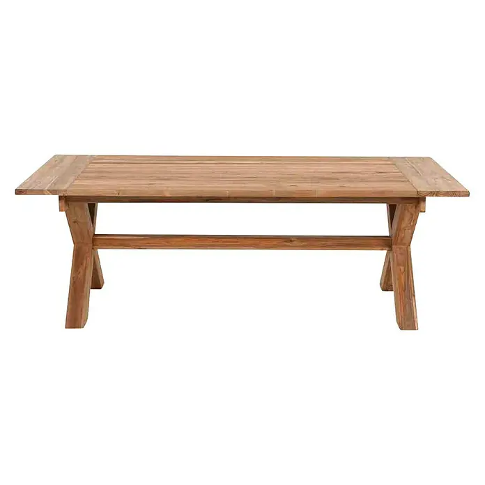 Siena Garden Gartentisch Cardiff - L x B x H: 180 x 100 x 76 cm, Teak, Rechteckig, Naturbraun - Ein großer Esstisch aus Holz mit einer robusten Tischplatte und einem stabilen Untergestell. Perfekt für Mahlzeiten im Freien oder gesellige Runden.