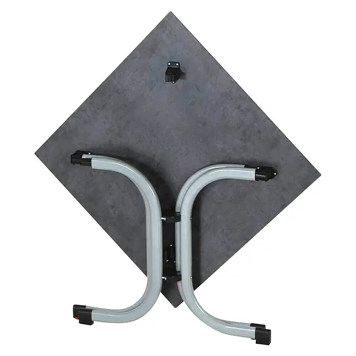 Siena Garden Balkontisch Sola - L x B x H: 80 x 80 x 70 cm, Stahl, HPL, Klappbar, Quadratisch, Silber/Dunkelgrau - Klapptisch mit grau melierter Tischplatte und einem robusten, hellgrauen Metallgestell. Praktisches Möbelstück für flexible Nutzung.