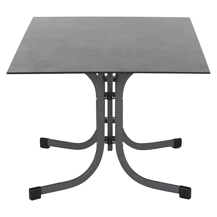 Siena Garden Gartentisch Sola - L x B x H: 140 x 90 x 71 cm, Stahl, HPL, Rechteckig, Anthrazit - Moderner quadratischer Tisch mit grauem Gestell und Tischplatte, ideal für Esszimmer oder Terrasse. Robust und stilvoll gestaltet.