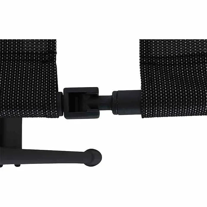 Siena Garden Beinauflage Comfort - Anthrazit - Detailaufnahme einer schwarzen Baby-Sonnenblende mit einstellbarer Befestigung für die Autoscheibe für optimalen Sonnenschutz.