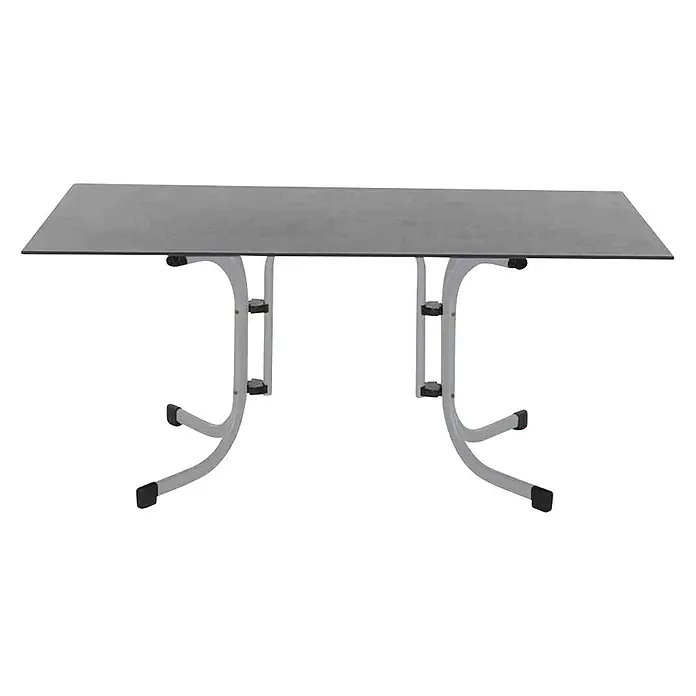 Siena Garden Gartentisch SolaL x B x H: 160 x 90 x 71 cm, HPL, Stahl, Silber/Dunkelgrau, Klappbar