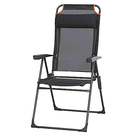 Siena Garden Campingstuhl Comfort (Rückenlehne verstellbar, Anthrazit, Orange, B x T x H: 59 x 72 x 117 cm)
