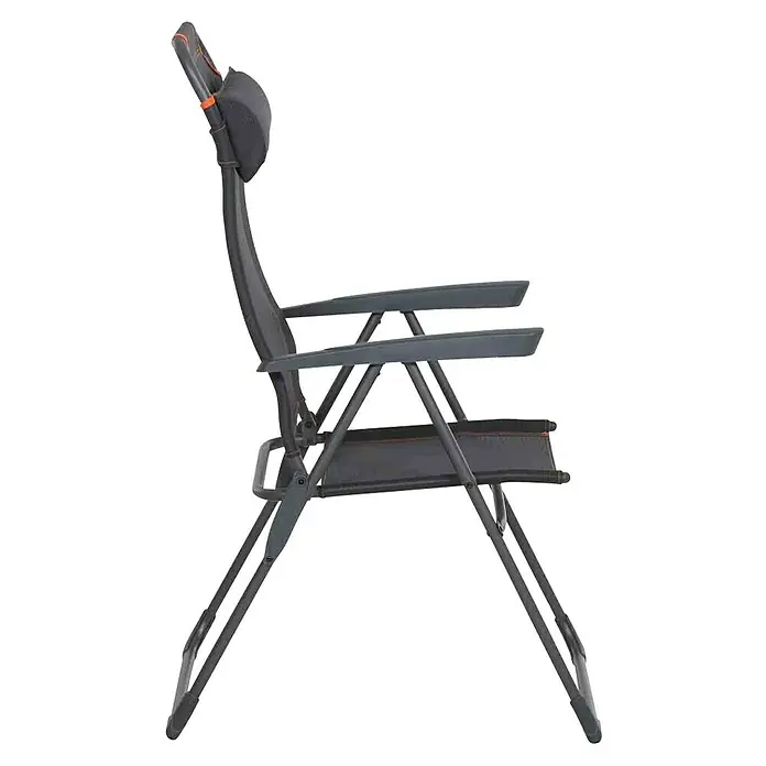 Siena Garden Campingstuhl Comfort - Rückenlehne verstellbar, Anthrazit, Orange, B x T x H: 59 x 72 x 117 cm - Abbildung eines stilvollen Relaxsessels, der Komfort und modernes Design vereint.