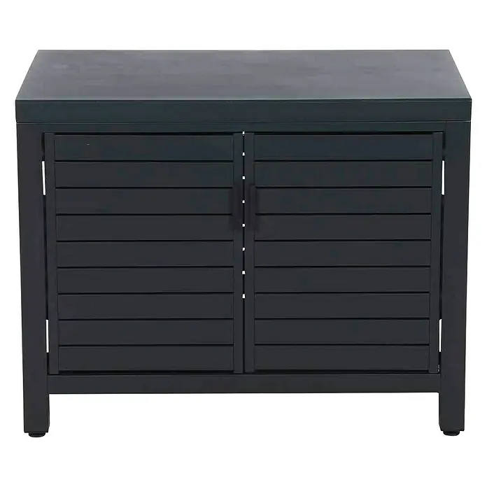 Siena Garden Outdoorküchen-Modul Texas - Anthrazit, B x T x H: 90 x 56 x 70,5 cm - Stilvoller, anthrazitfarbener Outdoor-Schrank mit horizontalen Lamellentüren, ideal für die Aufbewahrung im Garten oder auf der Terrasse.