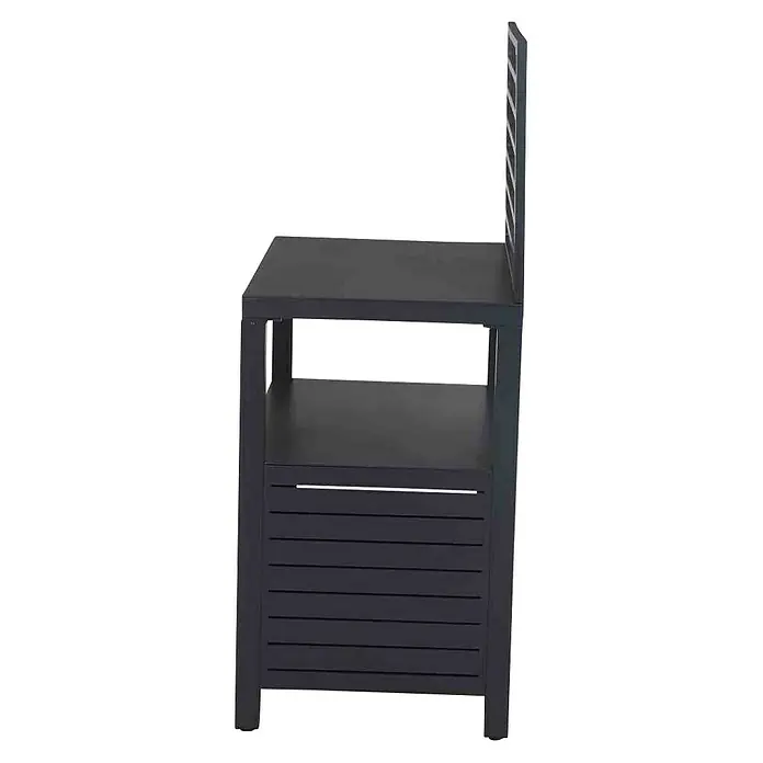 Siena Garden Outdoorküchen-Modul Texas - Anthrazit, B x T x H: 90 x 56 x 90 cm - Schwarzer Beistelltisch mit zwei Ablagen und Rückenlehne. Die untere Ablage hat ein Lamellendesign. Das Möbelstück ist schlicht und modern.