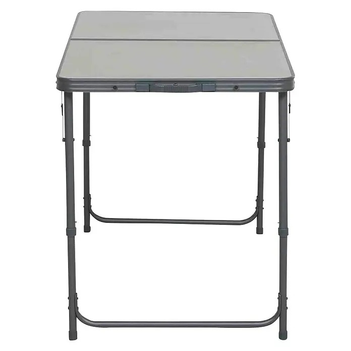 Siena Garden Campingtisch Comfort - L x B x H: 120 x 60 x 70 cm, MDF, Stahl, Grau, Klappbar - Bild eines klappbaren Campingtisches in Grau. Der Tisch ist leicht und ideal für Outdoor-Aktivitäten, wie Camping oder Picknick.