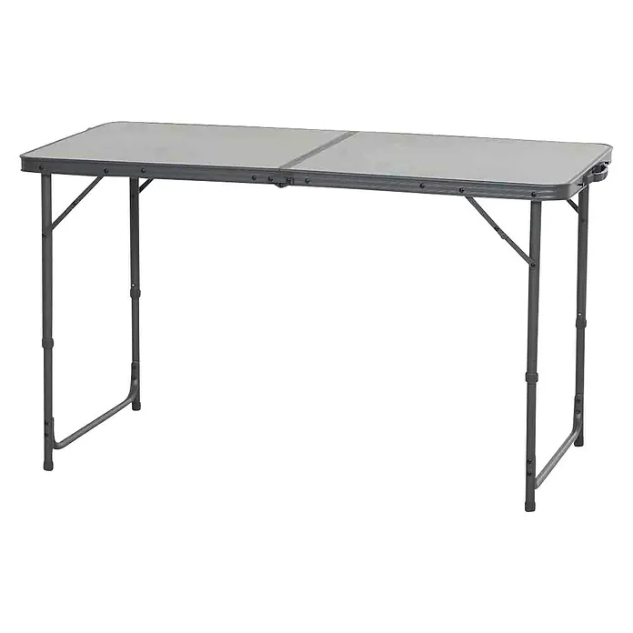 Siena Garden Campingtisch Comfort - L x B x H: 120 x 60 x 70 cm, MDF, Stahl, Grau, Klappbar - Klapptisch in Grau mit verstellbaren Beinen. Praktischer Tisch für Camping oder Garten, der sich leicht zusammenklappen und verstauen lässt.