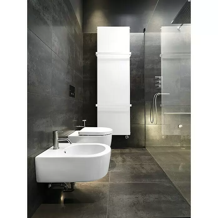 Feinsteinzeugfliese Metallic Black - 100 x 100 cm, Schwarz, Matt - Stimmungsaufnahme