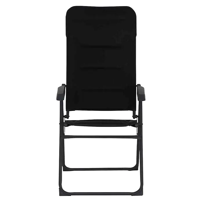 Siena Garden Campingstuhl Premium - Rückenlehne verstellbar, Anthrazit, B x T x H: 70,5 x 59 x 118 cm - Schwarzer Klappstuhl mit Metallrahmen und bequemer Rückenlehne, ideal für Camping und Outdoor-Aktivitäten.