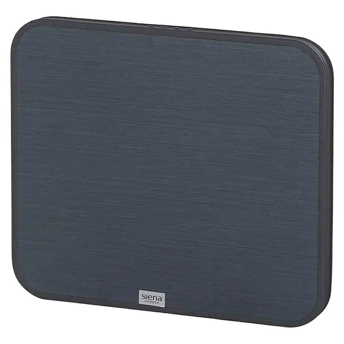 Siena Garden Tischaufsatz Comfort für Hocker - L x B: 48,5 x 41 cm, Grau - Nahaufnahme einer Siena Garden Wandplatte, die mit einer strukturierten, dunklen Oberfläche und einem dezenten Rahmen modernes Design zeigt.