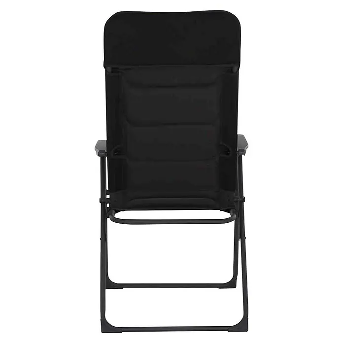 Siena Garden Campingstuhl Premium - Rückenlehne verstellbar, Anthrazit, B x T x H: 70,5 x 59 x 118 cm - Schwarzer Campingstuhl mit hoher Rückenlehne, ideal für Komfort im Freien. Der Stuhl bietet eine gepolsterte Sitzfläche und ist leicht zusammenklappbar.