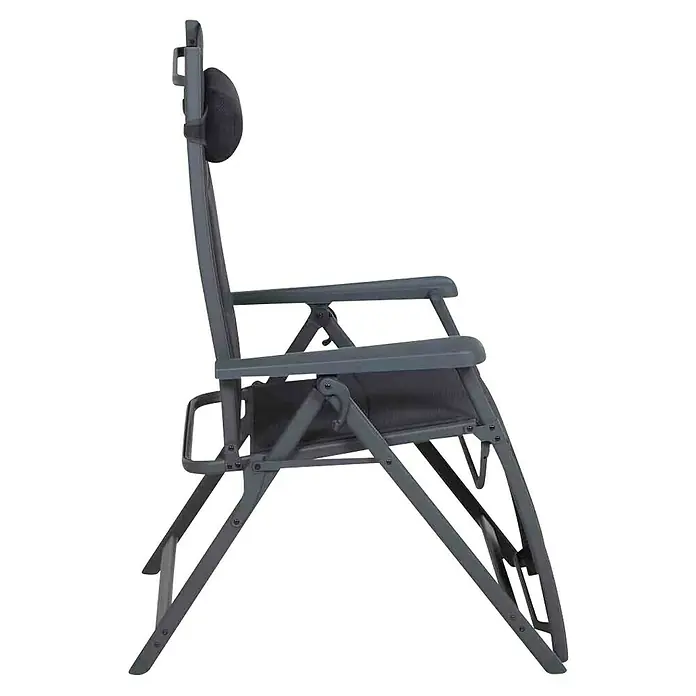 Siena Garden Garten-Liegestuhl Premium - Aluminium, Polyester, Klappbar, Anthrazit, B x T x H: 74,5 x 91 x 122,5 cm - Bequemer grauer Relaxsessel mit verstellbarer Kopfstütze für maximalen Komfort. Ideal für entspannte Stunden im Garten oder auf der Terrasse.