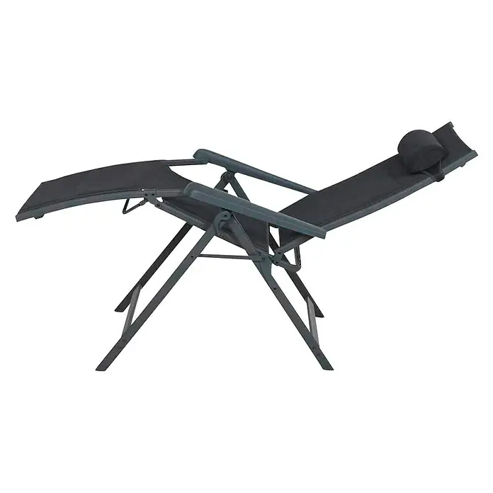 Siena Garden Garten-Liegestuhl Premium - Aluminium, Polyester, Klappbar, Anthrazit, B x T x H: 74,5 x 91 x 122,5 cm - Grauer Zero Gravity Stuhl mit verstellbarer Rückenlehne und Fußstütze für optimalen Komfort und Entspannung im Freien.