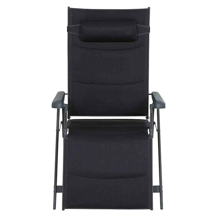 Siena Garden Garten-Liegestuhl Premium - Aluminium, Polyester, Klappbar, Anthrazit, B x T x H: 74,5 x 91 x 122,5 cm - Ein bequemer, verstellbarer Relaxsessel in Schwarz, ideal zum Entspannen im Garten oder auf der Terrasse. Mit gepolsterter Kopfstütze.