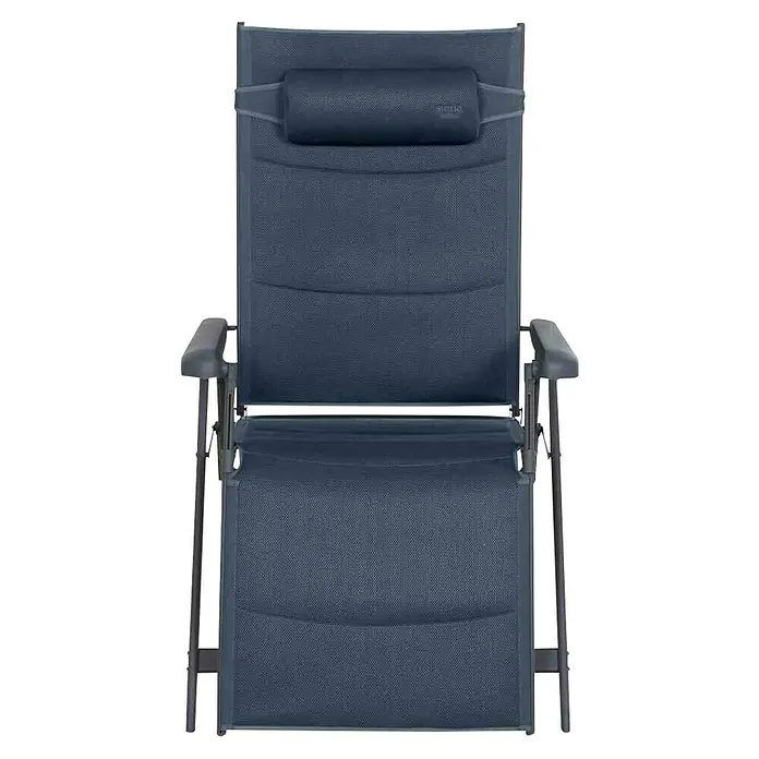 Siena Garden Garten-Liegestuhl Premium - Aluminium, Polyester, Klappbar, Dunkelblau, B x T x H: 74,5 x 91 x 122,5 cm - Komfortabler, blauer Relaxsessel mit verstellbarer Rückenlehne und Armlehnen für entspannte Momente im Garten oder auf der Terrasse.