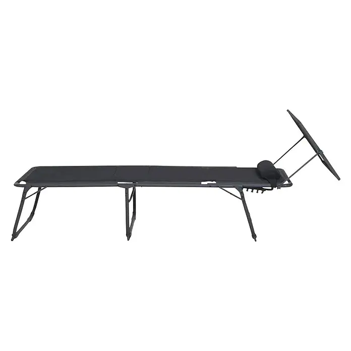 Siena Garden Campingliege PremiumAnthrazit, Metall, Rückenlehne verstellbar - Schwarzes Campingbett mit verstellbarer Rückenlehne und stabilen Beinen für komfortable Outdoor-Erlebnisse.