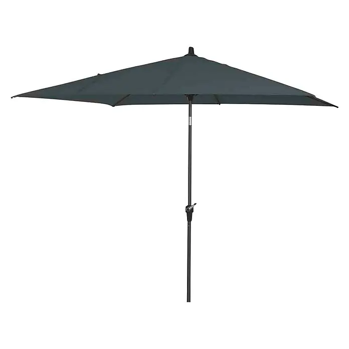 Siena Garden Marktschirm AvioAnthrazit, Bespannungsmaß (L x B): 200 x 250 cm - Abbildung eines stilvollen, quadratischen Sonnenschirms mit einem robusten, mittig platzierten Mast, ideal für den Außenbereich.