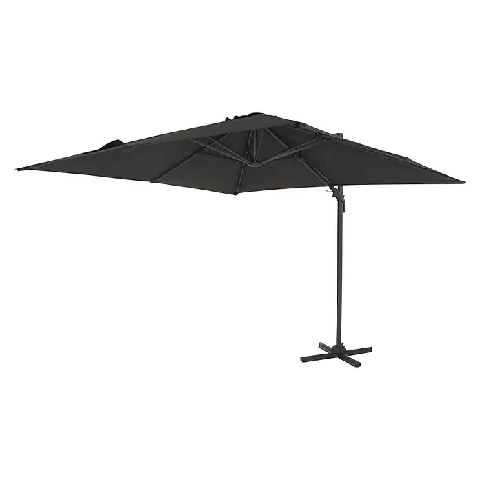 Siena Garden Ampelschirm California N+Anthrazit, Bespannungsmaß (L x B): 300 x 300 cm - Bild eines quadratischen, freistehenden Sonnenschirms in dunkler Farbe, ideal für den Garten oder die Terrasse, bietet Schatten und Schutz.