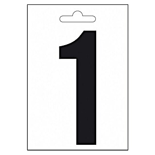 Folienzeichen (Zahl 1, 10 cm, PVC, Schwarz)