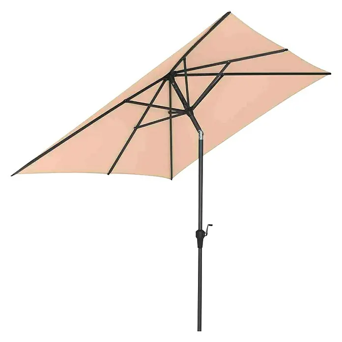 Siena Garden Marktschirm AvioEcru, Bespannungsmaß (L x B): 200 x 250 cm - Rechteckiger Sonnenschirm in Beige mit schwarzem Gestell. Perfekt für den Garten, spendet Schatten und schützt vor Sonne.
