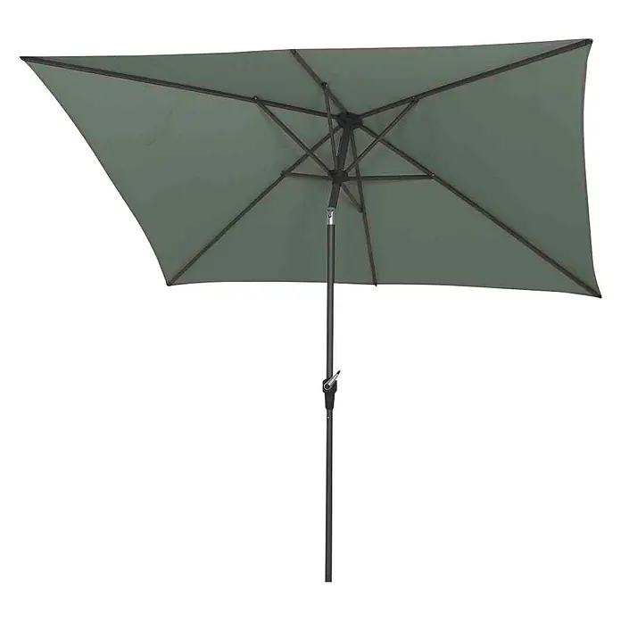 Siena Garden Marktschirm Avio - Olive, Bespannungsmaß (L x B): 200 x 250 cm - Grauer rechteckiger Sonnenschirm mit dunklem Gestell, ideal für den Garten oder die Terrasse. Optimaler Schutz vor der Sonne im Freien.