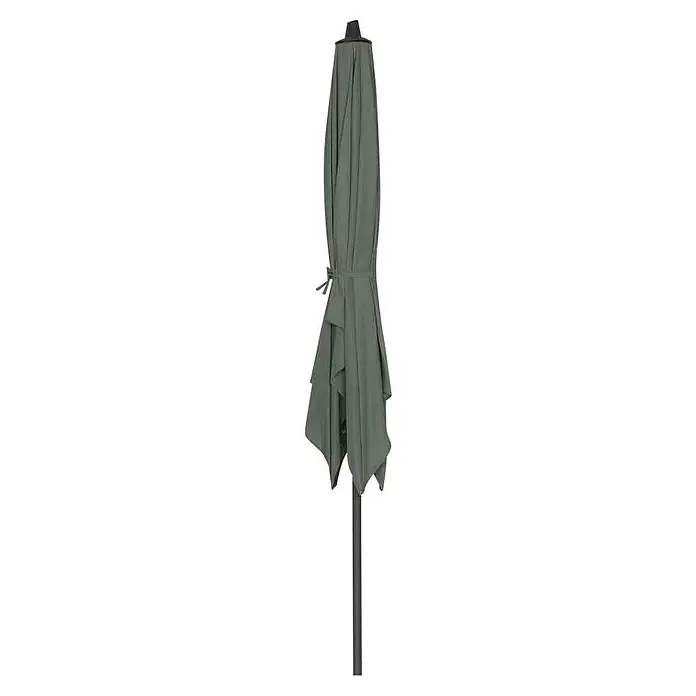 Siena Garden Marktschirm Avio - Olive, Bespannungsmaß (L x B): 200 x 250 cm - Geschlossener, olivgrüner Sonnenschirm. Das Tuch ist am Schirmmast fixiert, die Streben sind verdeckt. Ideal für Garten, Terrasse oder Balkon.