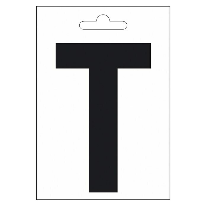 Folienzeichen (Buchstabe T, 10 cm, PVC, Schwarz)