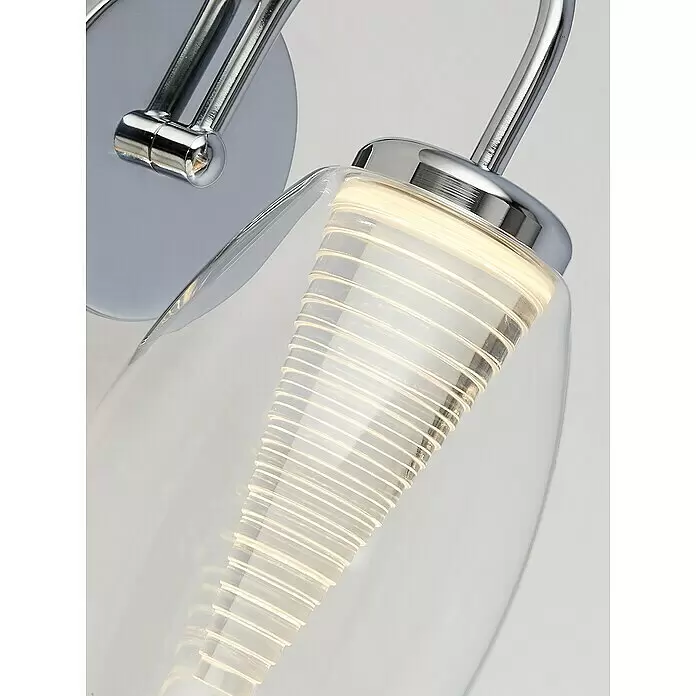 Searchlight Wandleuchte - 6 W, L x B x H: 200 x 11,5 x 265 cm, Chrom, Farblos - Detailaufnahme