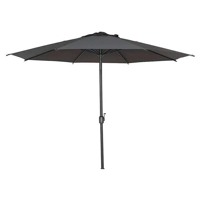 Siena Garden Marktschirm rund Isa - Anthrazit, Durchmesser Bespannung: 300 cm - Schwarzer Sonnenschirm mit stabilem Standfuß, ideal für den Garten oder die Terrasse, bietet optimalen Schutz vor Sonne und Hitze.