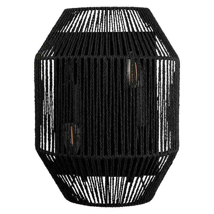 Searchlight Wandleuchte - 80 W, L x B x H: 125 x 24,5 x 305 cm, Schwarz, Schwarz, E27 - Diese stilvolle schwarze Seil-Tischleuchte bietet eine moderne Beleuchtungslösung für jeden Raum. Ihr einzigartiges Design macht sie zum Hingucker.