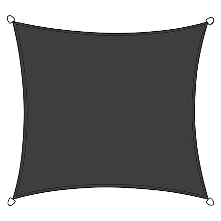 Siena Garden Sonnensegel Solino (L x B: 360 x 360 cm, Grau, Quadratisch)