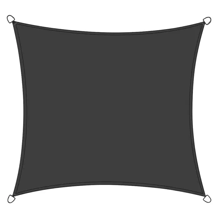 Siena Garden Sonnensegel SolinoL x B: 360 x 360 cm, Grau, Quadratisch - Sonnensegel mit vier Eckpunkten. Das Segel ist dunkelgrau und hat an jeder Ecke eine Öse zur Befestigung. Ideal für Sonnenschutz im Garten.